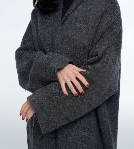 Кардиган Long Warm Knit Графіт | Showroom By Nona — зображення 5