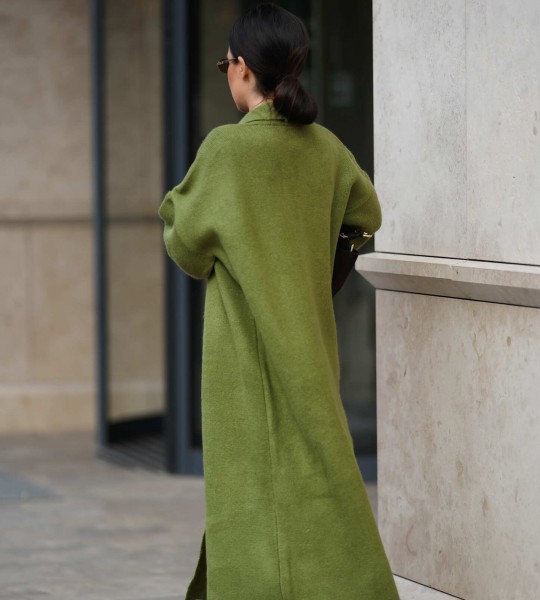 Кардиган Long Warm Knit Зелений | Showroom By Nona — зображення 2 Кардиган Long Warm Knit Зелений | Showroom By Nona — зображення 2
