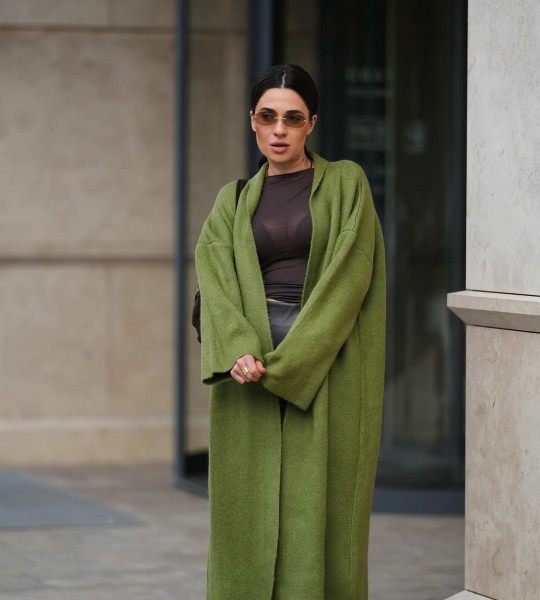 Кардиган Long Warm Knit Зелений