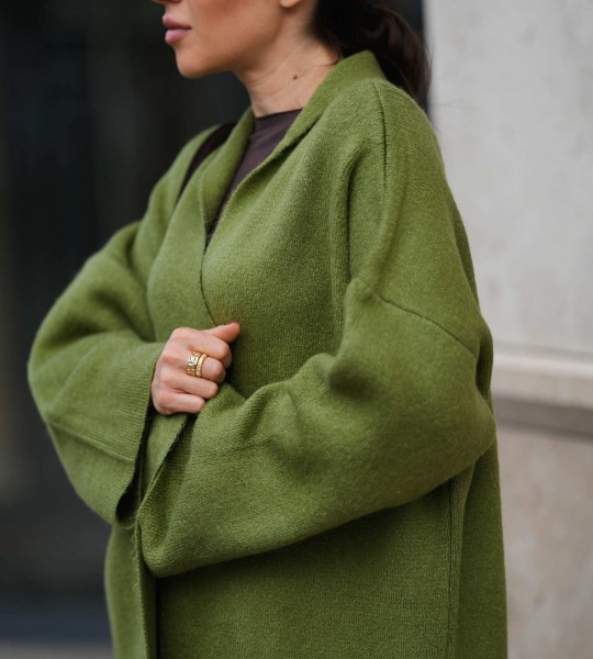 Кардиган Long Warm Knit Зелений | Showroom By Nona — зображення 4 Кардиган Long Warm Knit Зелений | Showroom By Nona — зображення 4