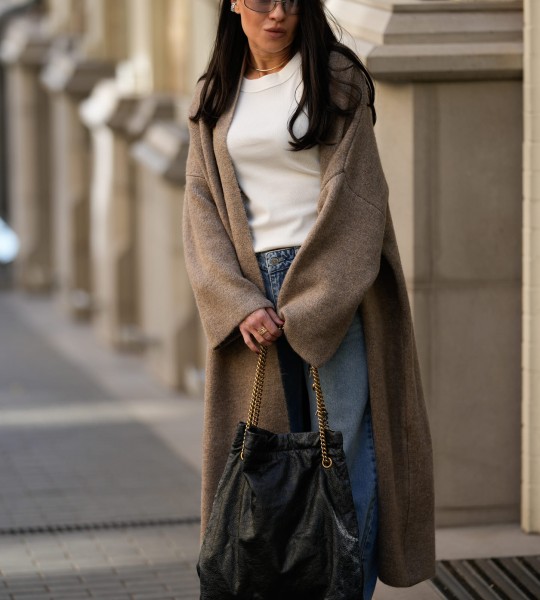 Кардиган Long Warm Knit Тауп | Showroom By Nona — зображення 2