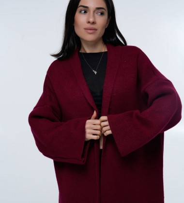Кардиган Long Warm Knit Wine | Showroom By Nona — зображення 6