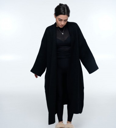 Кардиган Long Warm Knit Black | Showroom By Nona