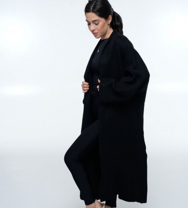 Кардиган Long Warm Knit Black | Showroom By Nona — зображення 4
