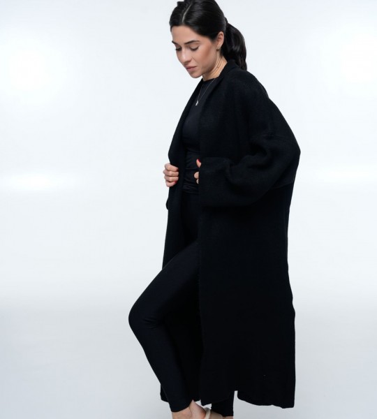 Кардиган Long Warm Knit Black | Showroom By Nona — зображення 4