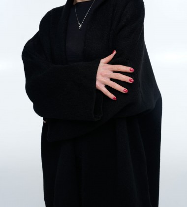 Кардиган Long Warm Knit Black | Showroom By Nona — зображення 6