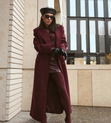 Пальто Elegant Line Бордо | Showroom By Nona — зображення 3 Пальто Elegant Line Бордо | Showroom By Nona — зображення 3