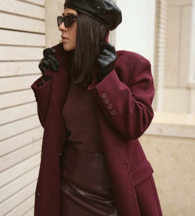 Пальто Elegant Line Бордо | Showroom By Nona — зображення 2 Пальто Elegant Line Бордо | Showroom By Nona — зображення 2