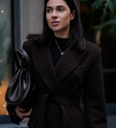 Пальто Elegant Line Dark Chocolate | Showroom By Nona — зображення 2 Пальто Elegant Line Dark Chocolate | Showroom By Nona — зображення 2