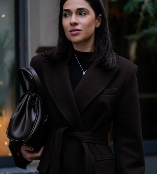 Пальто Elegant Line Dark Chocolate | Showroom By Nona — зображення 4 Пальто Elegant Line Dark Chocolate | Showroom By Nona — зображення 4