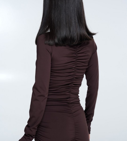 Сукня Sculpt Ruched Шоколад | Showroom By Nona — зображення 3