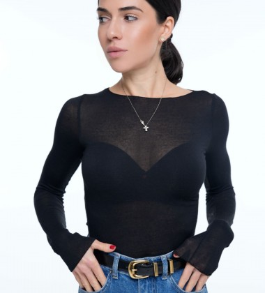 Лонгслів Sheer Silhouette Black | Showroom By Nona