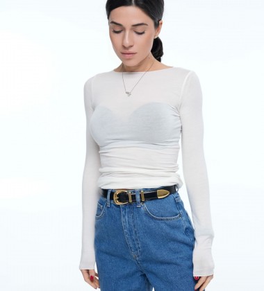 Лонгслів Sheer Silhouette Milk | Showroom By Nona