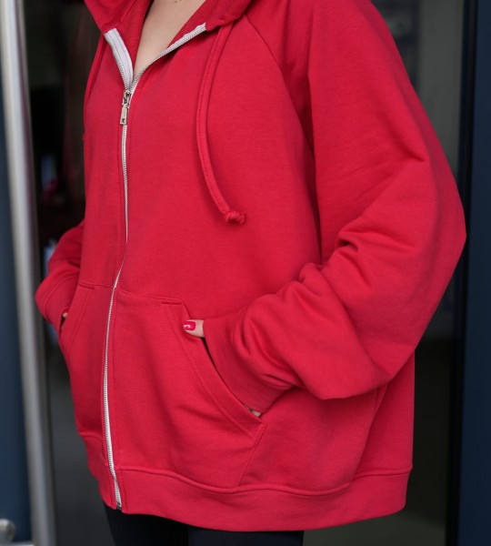 Худі на блискавці Hoodie Zip Red | Showroom By Nona — зображення 3