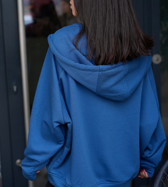 Худі на блискавці Hoodie Zip Denim Blue | Showroom By Nona — зображення 3