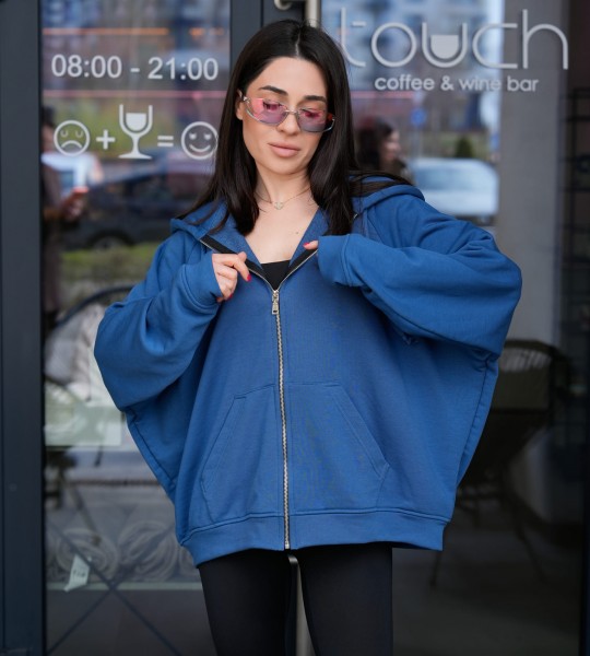 Худі на блискавці Hoodie Zip Denim Blue | Showroom By Nona — зображення 4