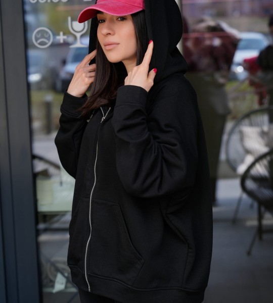 Худі на блискавці Hoodie Zip Black | Showroom By Nona — зображення 4 Худі на блискавці Hoodie Zip Black | Showroom By Nona — зображення 4