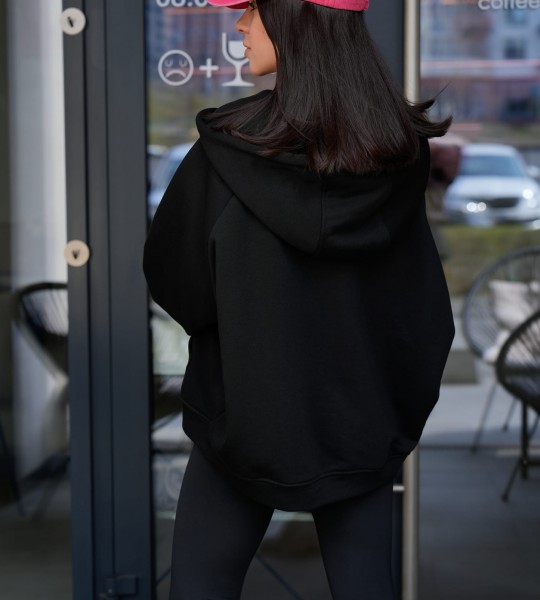 Худі на блискавці Hoodie Zip Black | Showroom By Nona — зображення 5 Худі на блискавці Hoodie Zip Black | Showroom By Nona — зображення 5