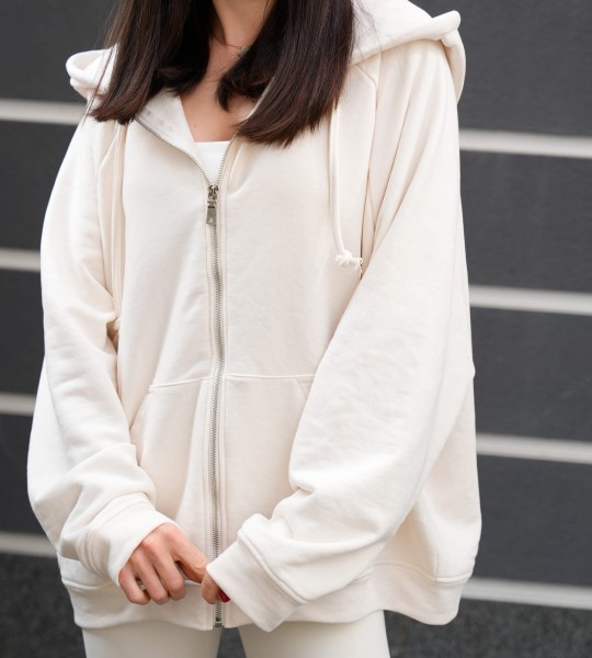 Худі на блискавці Hoodie Zip Creamy Beige | Showroom By Nona — зображення 2