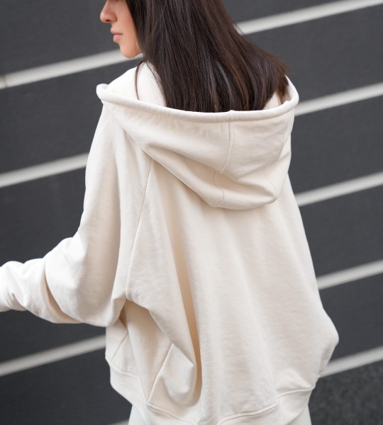 Худі на блискавці Hoodie Zip Creamy Beige | Showroom By Nona — зображення 4