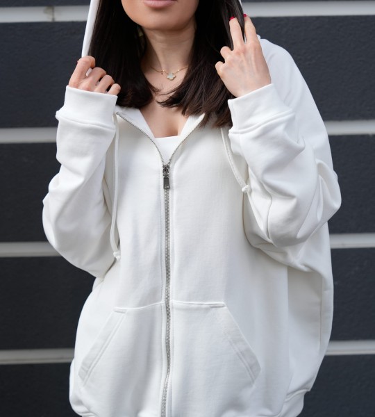 Худі на блискавці Hoodie Zip Warm White | Showroom By Nona — зображення 3