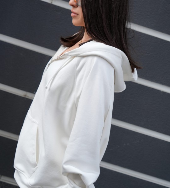 Худі на блискавці Hoodie Zip Warm White | Showroom By Nona — зображення 2