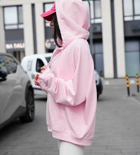 Худі на блискавці Hoodie Zip Bubblegum Pink | Showroom By Nona — зображення 2