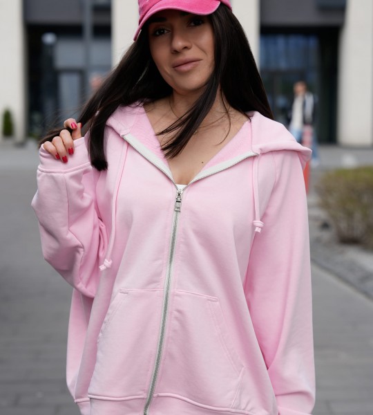 Худі на блискавці Hoodie Zip Bubblegum Pink | Showroom By Nona — зображення 5