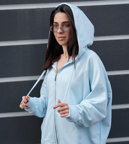 Худі на блискавці Hoodie Zip Blue | Showroom By Nona — зображення 2
