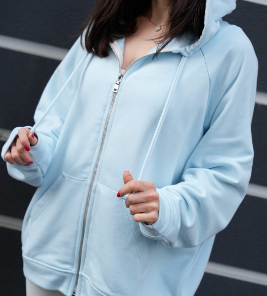 Худі на блискавці Hoodie Zip Blue | Showroom By Nona — зображення 4