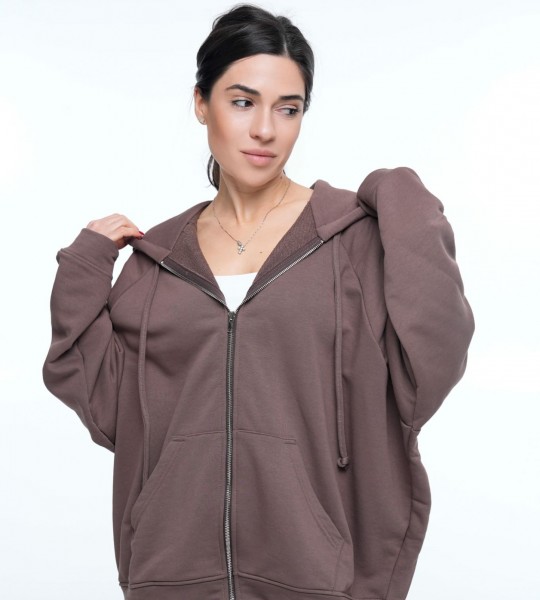 Худі на блискавці Hoodie Zip Шоколад | Showroom By Nona — зображення 2
