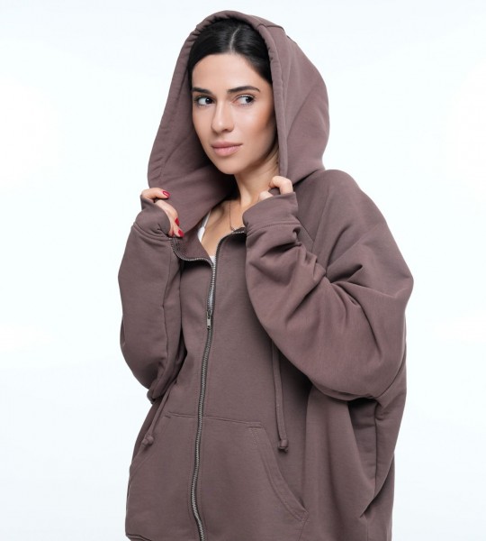 Худі на блискавці Hoodie Zip Шоколад | Showroom By Nona — зображення 3