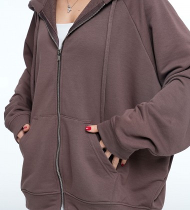 Худі на блискавці Hoodie Zip Шоколад | Showroom By Nona — зображення 5