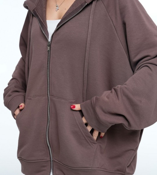 Худі на блискавці Hoodie Zip Шоколад | Showroom By Nona — зображення 5