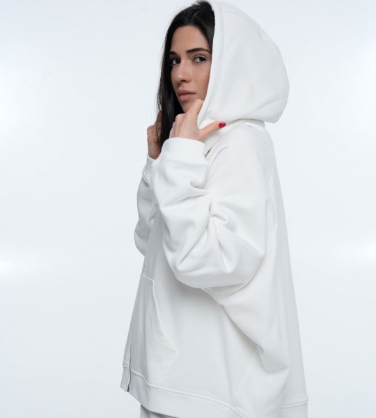 Худі на блискавці Hoodie Zip White | Showroom By Nona — зображення 4