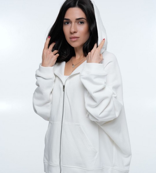 Худі на блискавці Hoodie Zip White