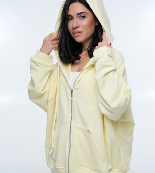 Худі на блискавці Hoodie Zip Лимон | Showroom By Nona — зображення 2 Худі на блискавці Hoodie Zip Лимон | Showroom By Nona — зображення 2