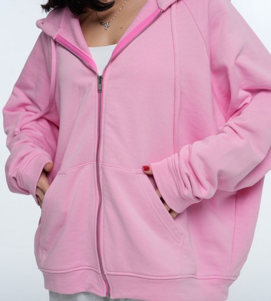 Худі на блискавці Hoodie Zip Pink | Showroom By Nona — зображення 3