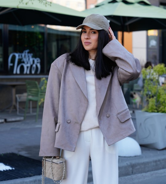 Блейзер Suede Oversize Milano Beige