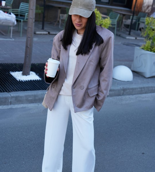 Блейзер Suede Oversize Milano Beige | Showroom By Nona — зображення 2