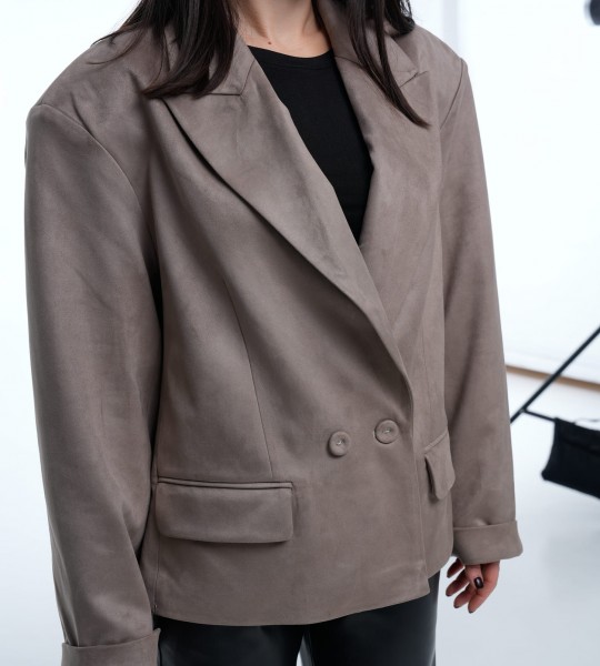 Блейзер Suede Oversize Milano Beige | Showroom By Nona — зображення 7