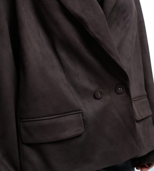 Блейзер Suede Oversize Milano Chocolate | Showroom By Nona — зображення 6