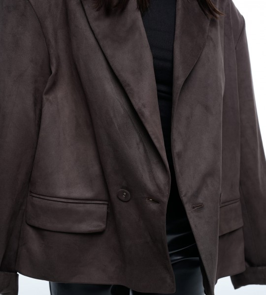Блейзер Suede Oversize Milano Chocolate | Showroom By Nona — зображення 7