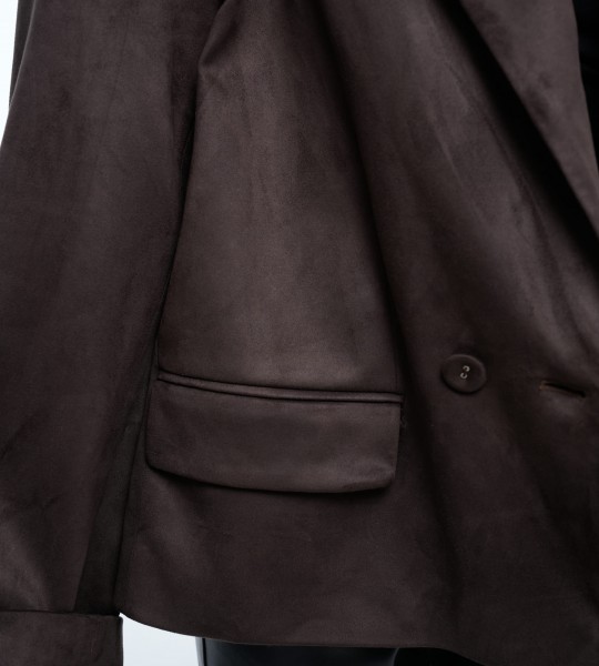 Блейзер Suede Oversize Milano Chocolate | Showroom By Nona — зображення 8