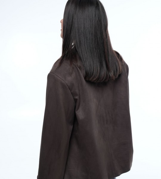 Блейзер Suede Oversize Milano Chocolate | Showroom By Nona — зображення 4