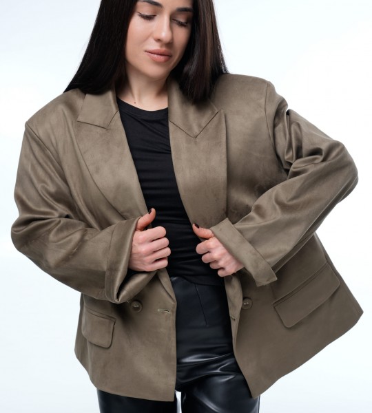 Блейзер Suede Oversize Milano Olive