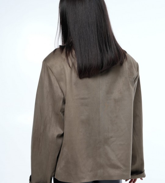 Блейзер Suede Oversize Milano Olive | Showroom By Nona — зображення 5 Блейзер Suede Oversize Milano Olive | Showroom By Nona — зображення 5