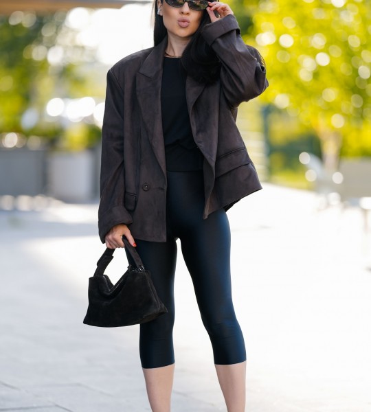 Блейзер Suede Oversize Milano Chocolate | Showroom By Nona — зображення 3 Блейзер Suede Oversize Milano Chocolate | Showroom By Nona — зображення 3