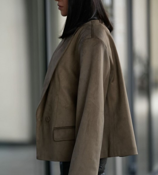 Блейзер Suede Oversize Milano Olive | Showroom By Nona — зображення 4