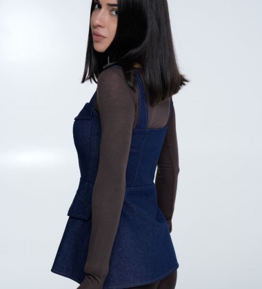 Корсет Denim Structure Deep Blue | Showroom By Nona — зображення 4